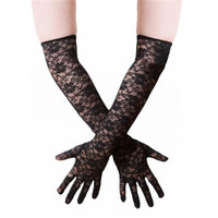 Flower Long Gloves Lace Gloves Prom Gloves Bridal Gloves for Wedding Gloves — image 2 of 13