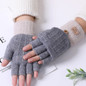 Cotton Gloves Stretchy Mittens Adult Plush Half&Full Finger Gloves with Flip Top Knitted Warm Gloves for Cold Weather ETE — image 17 of 19
