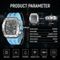 Mens Watches Quartz Wristwatch For Men Waterproof 50M Analog Luxury Tonneau Chronograph Calendar Date MenS Dress Business Work Watch Gift For Men — image 4 of 8