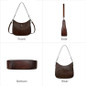 Leather Shoulder Bag for Women Stylish Crossbody Purse with Multi Pockets Work Travel Bag — image 9 of 9