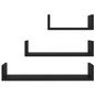 Modern 3-Tier Black Floating Shelf Set - Engineered Wood Wall Display for Home Decor — image 8 of 8