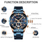 Herr Top Brand Luxury Blue Steel Quartz Chronograph Luxury Men Watch Blue Steel Men'S Watch Blue Dial — image 10 of 22