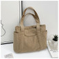Stylish Corduroy Tote Bag for Women Large Capacity Commuter Shoulder Bag Minimalist Design Crossbody Bag Fashionable and Versatile — image 26 of 61