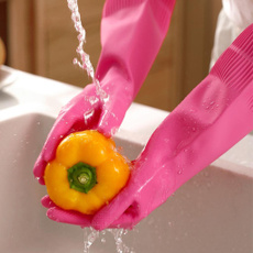Water Resistant Rubber Cleaning Gloves Ergonomic Long Gloves for Dish Washing — image 3 of 8