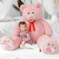 6ft Teddy Bear Giant Teddy Bear Stuffed Animal with Embroidered Paws Holiday Valentine's Toy Gift for Girlfriend Kids 72 inches Pink — image 6 of 9