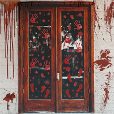 Horror Halloween Decoration Wall Stickers Bloody Fingerprint Blooding Handprint Foot 3D Wallpaper Waterproof Floor Door Decor — image 3 of 15