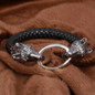 Men Stainless Steel Leather Bracelets Men Jewelry Male Wolf Head Charms Bracelets Bangles Wristband Bracelet — image 5 of 8