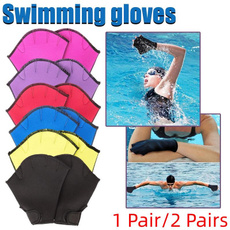 New 1 Pair/ 2 Pairs Webbed Swim Gloves, Unisex Swimming Gloves Aquatic Swim Training Gloves Fitness Water Resistance Training Gloves for Swimming and Diving with Wrist Strap — image 3 of 58