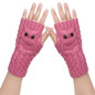 Knitted Half Finger Gloves Owl Pattern Gloves Fingerless Thumb Hole Gloves — image 10 of 15