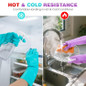 Reusable Dishwashing Cleaning Gloves With Latex Free, Cotton Lining,Kitchen Gloves 2 Pairs,Purple+Blue Medium — image 6 of 8