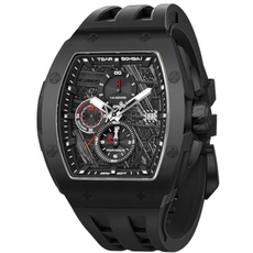 Mens Watches Quartz Watches For Men Waterproof 50M Analog Luxury Tonneau Watch Chronograph Calendar Date MenS Dress Business Work Watch Large Square Face Wristwatch — image 3 of 9