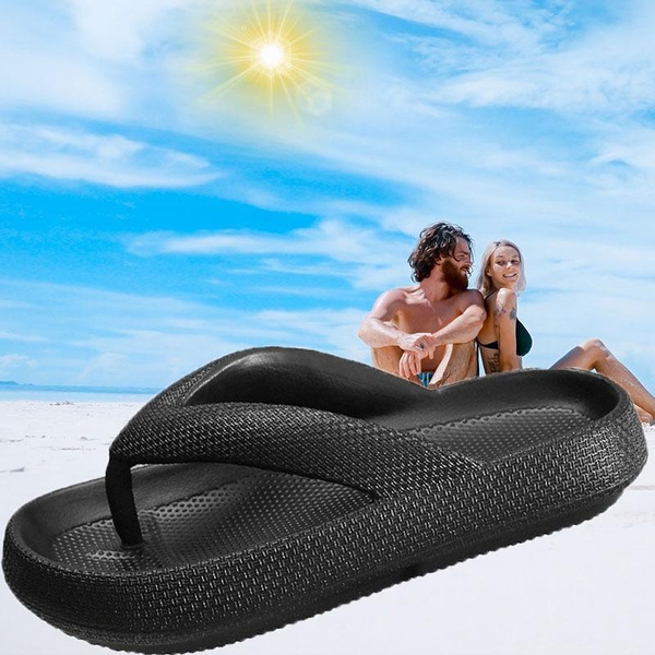 4cm Thickness Ultra Cushioning Flip-flops Slippers Soft Slide Sandals for Women Men Non-Slip Shower Shoes Bath Slippers Summer Beach Slides Women's Flip Flops — image 1 of 45