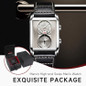 Watches For Men Swiss Mens Watch In Stainless Steel With Leather Strap And Rectangular Sapphire Glass Dial Quartz Movement 50M Waterproof — image 7 of 7
