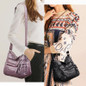 Women's Soft Leather Bag Waterproof Multi-Zipper Leather Satchel Outdoor Travel Shoulder Bag Crossbody Bag Casual Handbag Messenger Bag — image 24 of 24