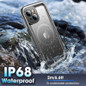 PlusAcc Waterproof Magnetic Phone Case for iPhone 16 15 12 13 14 Pro Max 15 14 Plus Magsafe Wireless Charging Shockproof Dustproof Cover — image 4 of 9