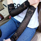 Lace Gloves Sunscreen Long Lace Fingerless Mittens Covered Scar Elastic Sleeve Ladies Driving Gloves — image 4 of 14