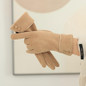 1 pair of thermal gloves, suitable for girls in winter, velvet, windproof and cold-proof temperament, elegant touch-screen split-finger gloves, left and right hands — image 11 of 22