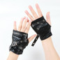 Fingerless Punk Style Gloves Durable PU For Motorcycle Outdoor Activity — image 6 of 11