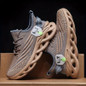 Men's fashion breathable lace-up knitted sneakers, various colors, casual outdoor running and walking shoes, lightweight men's shoes — image 5 of 16