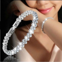 2019 Fashion Bracelet Woman 925 Sterling Silver Crystal Diamond Bracelets Gifts — image 2 of 11