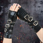 Punk PU Leather Fingerless Gloves with Metal Clasp Fashion Cosplay Costume Props — image 9 of 11