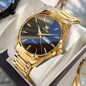 Mens Gold Watches Waterproof Stainless Steel Lightweight Watch With Date Classic Luxury Dress Watch For Men Gold White Blue Green Dial — image 7 of 8