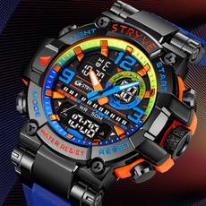Top Brand Luxury Men Sport Chronograph Watch Dual Display Watches Army Military Watch Multifunction Electronic Watch 5 Bar Waterproof Rubber Watch — image 3 of 24