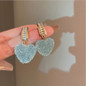 Arrival Trendy Lovely Pink Heart Dangle Earrings For Women Fashion Cute Sweet Crystal Jewelry Girl Gifts 4Color — image 6 of 11