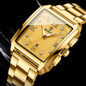 Men's Fashion Binbond Gold Men's Watches Luxury Original Stainless Steel Waterproof Square Male Wristwatches Clock Relogio Masculino 2023 Uhren Herren Gold Watch for Men — image 6 of 22