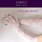 Flower Long Gloves Lace Gloves Prom Gloves Bridal Gloves for Wedding Gloves — image 11 of 13