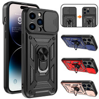 Phone Armor Case for iPhone 14 13 12 11 Pro Max XR XS X 8 7 SE 2022 Plus Case with Sliding Camera Cover & Ring Kickstand Shockproof Protective Rugged Phone Cover For Samsung Galaxy S23 S22 S21 S20 Note 20 Ultra A13 A14 A54 A34 A04 A53 A23 A22 A12 A32 — image 2 of 16