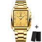 Men's Fashion Binbond Gold Men's Watches Luxury Original Stainless Steel Waterproof Square Male Wristwatches Clock Relogio Masculino 2023 Uhren Herren Gold Watch for Men — image 13 of 22