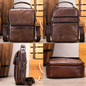 Genuine Leather Messenger Bag - Black, Multi-Compartment, Adjustable Strap, Ideal for Men's Daily Commute, Business, Travel — image 8 of 29