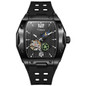 Dulunwe Starry Moon Phases Hollow Out Automatic Mechanical Watch Rubber Strap Luminous Wristwatch Tonneau Sports Men's Tourbillon Watches — image 13 of 15