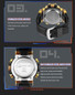 Top Brand Luxury Men Sport Chronograph Watch Dual Display Watches Army Military Watch Multifunction Electronic Watch 5 Bar Waterproof Rubber Watch — image 9 of 23
