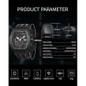 Mens Watches Quartz Watches For Men Waterproof 50M Analog Luxury Tonneau Watch Chronograph Calendar Date MenS Dress Business Work Watch Large Square Face Wristwatch — image 8 of 9