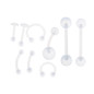 9PCS Clear UV Acrylic Nose Stud Eyebrow Ring Body Piercing Jewelry Kit Set  RZW — image 5 of 6