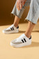 Pembe Potin Yüksek Taban Bağcıklı Şeritli Kadın Sneaker 54-061-24 — image 4 of 8