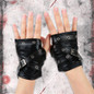 Fingerless Punk Style Gloves Durable PU For Motorcycle Outdoor Activity — image 4 of 11