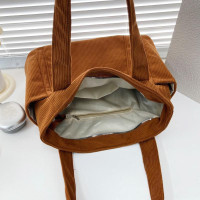 Stylish Corduroy Tote Bag for Women Large Capacity Commuter Shoulder Bag Minimalist Design Crossbody Bag Fashionable and Versatile — image 2 of 61