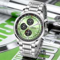 Men's Luxury Chronograph Watch, 43.5MM Big Dial Multiple Color Options, Stainless Steel Band Quartz Wristwatch, Date Window, Daily Water Resistant, Casual Sport Business Watch for Men — image 2 of 35