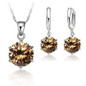 Woman  Sterling Silver 8MM Jewelry Sets Cubic Zircon Crystal Lever Back Earrings Pendant Wedding Necklace Nice Gifts — image 11 of 11