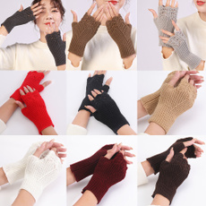 Winter Warm Gloves Fingerless Wrist Length Warm Gloves Hand Arm Warmer Half Finger Gloves Stretchy Knitted Gloves ZOU — image 3 of 22