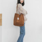 High Capacity Women Corduroy Tote Ladies Casual Shoulder Bag Foldable Reusable Shopping Beach Bag — image 5 of 14