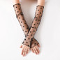 New Summer Driving Half Finger Gloves Sunscreen Hand Fashion Ice Silk Female Long Sleeve Gloves — image 4 of 16