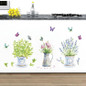 DIY Wall Stickers Home Decor Potted Flower Pot Butterfly Kitchen Window Glass Bathroom Decals Waterproof — image 10 of 11