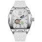 Dulunwe Starry Moon Phases Hollow Out Automatic Mechanical Watch Rubber Strap Luminous Wristwatch Tonneau Sports Men's Tourbillon Watches — image 14 of 15