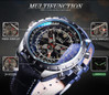 Jaragar 3 Dial Men's Automatic Watch Stainless Steel Mechanical Men's Watches Date Week Display Luminous Wristwatch Blue Glass — image 13 of 20
