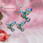 Cute Hummingbird Pendant Necklace Earrings Colorful Charm Jewelry Set for Her — image 6 of 10