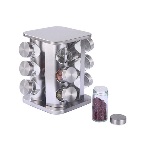 Countertop Spice Rack Tower with 12-Jar Organizer for Kitchen Cabinet Durable — image 1 of 10